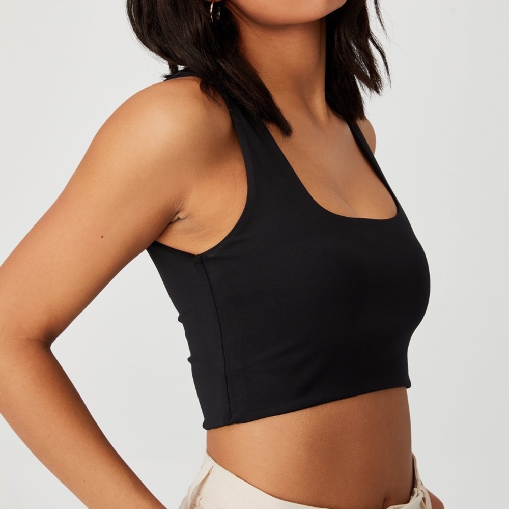 Cotton On Square Neck Black Crop Top